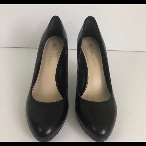 Franco Sarto black classic leather heels pumps 8 - Picture 2 of 7